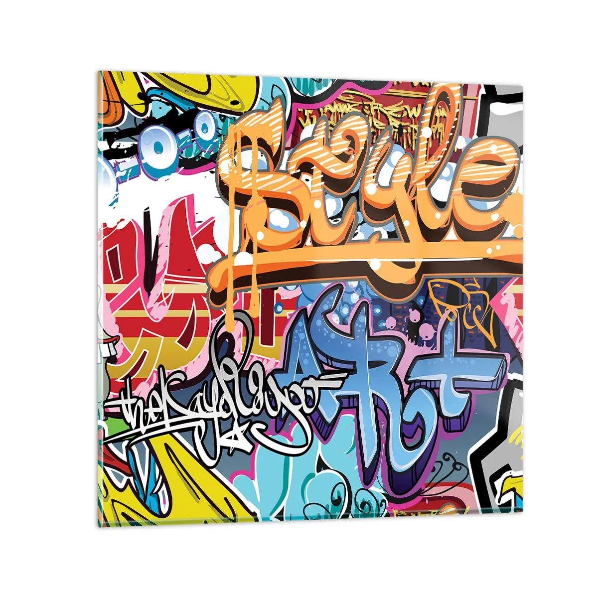 Billede på glas - Vægmalerier, vægmalerier, vægmalerier.... - 50x50 cm