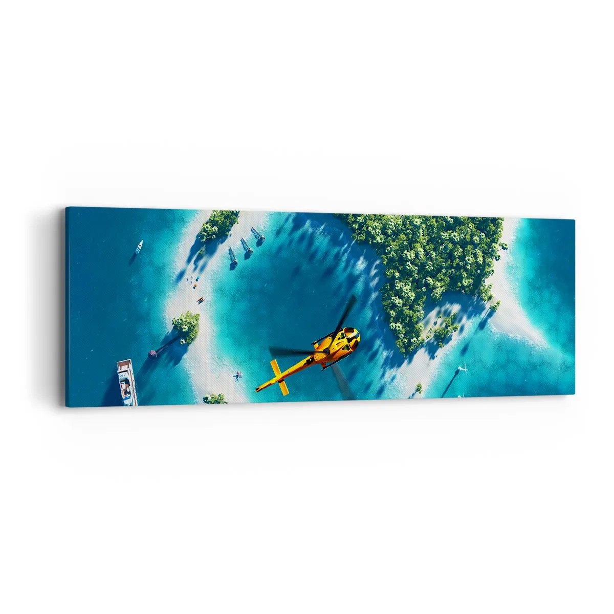 Lærredstryk - Billede på lærred - Køb en ø - 90x30 cm