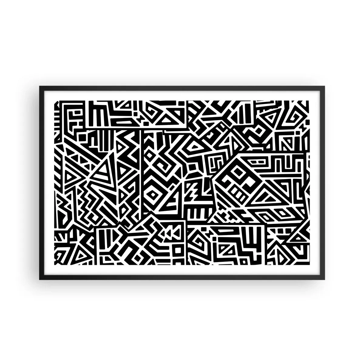 Plakat i sort ramme - Præcolumbiansk sammensætning - 91x61 cm