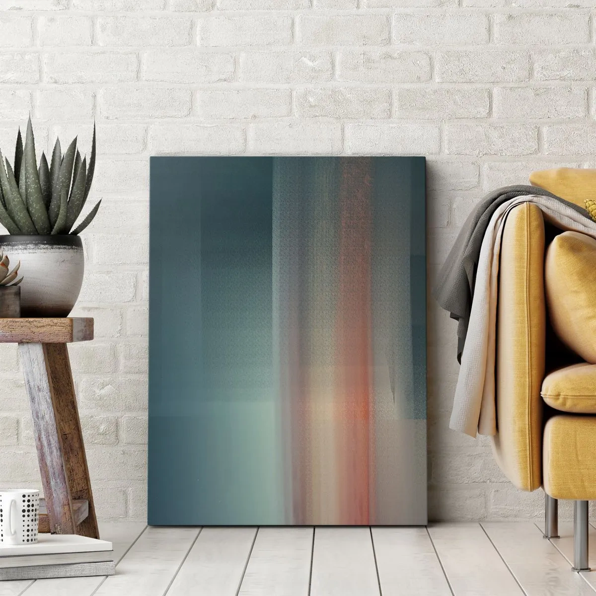 Lærredstryk - Billede på lærred - Abstraktion: bølger af lys - 50x70 cm