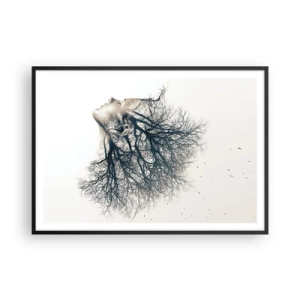 Plakat i sort ramme - Lyttede til træets hvisken - 100x70 cm
