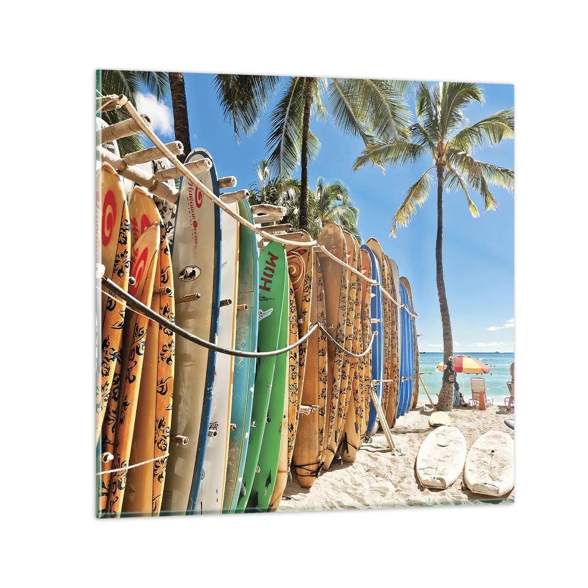 Billede på glas - Solrig sjov - 50x50 cm