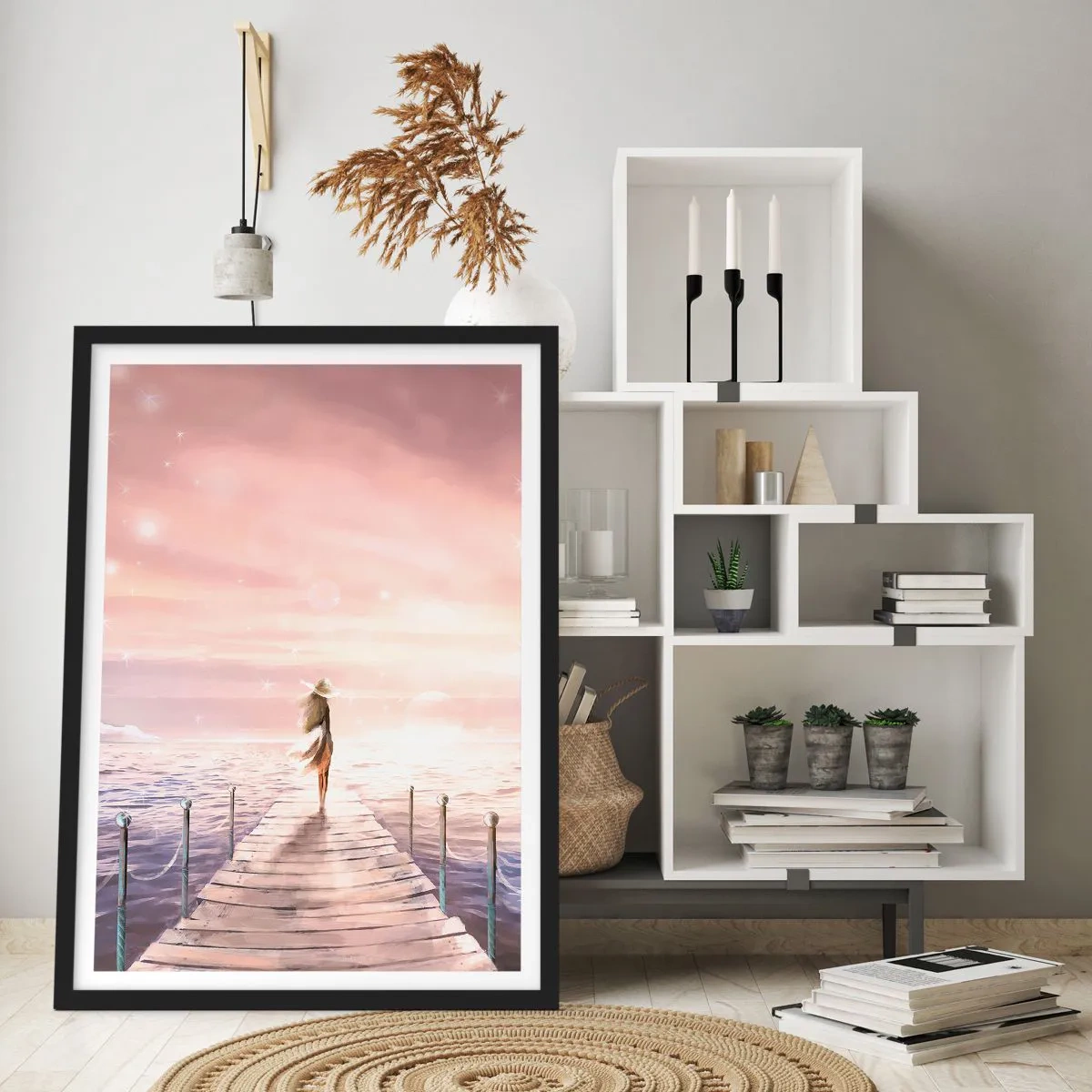 Plakat i sort ramme - I lyset af en drøm - 40x50 cm