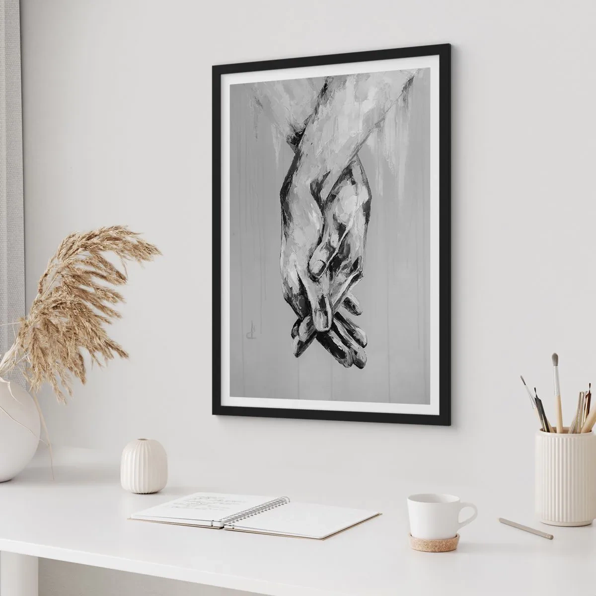 Plakat i sort ramme - Begyndelsen ... - 40x50 cm