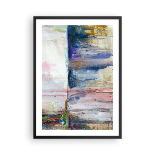 Plakat i sort ramme - En abstrakt komposition i nuancer af blå, beige og pink. - 50x70cm - Farverige indtryk og associationer - Moderne vægdekoration til stue og soveværelse ARTTOR