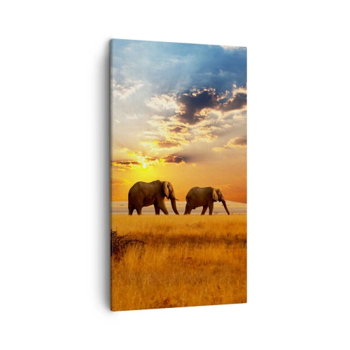 Lærredstryk - Billede på lærred - Familievandring - 45x80 cm