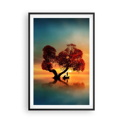 Plakat i sort ramme - Fjern og tavs verdensløshed - 61x91 cm
