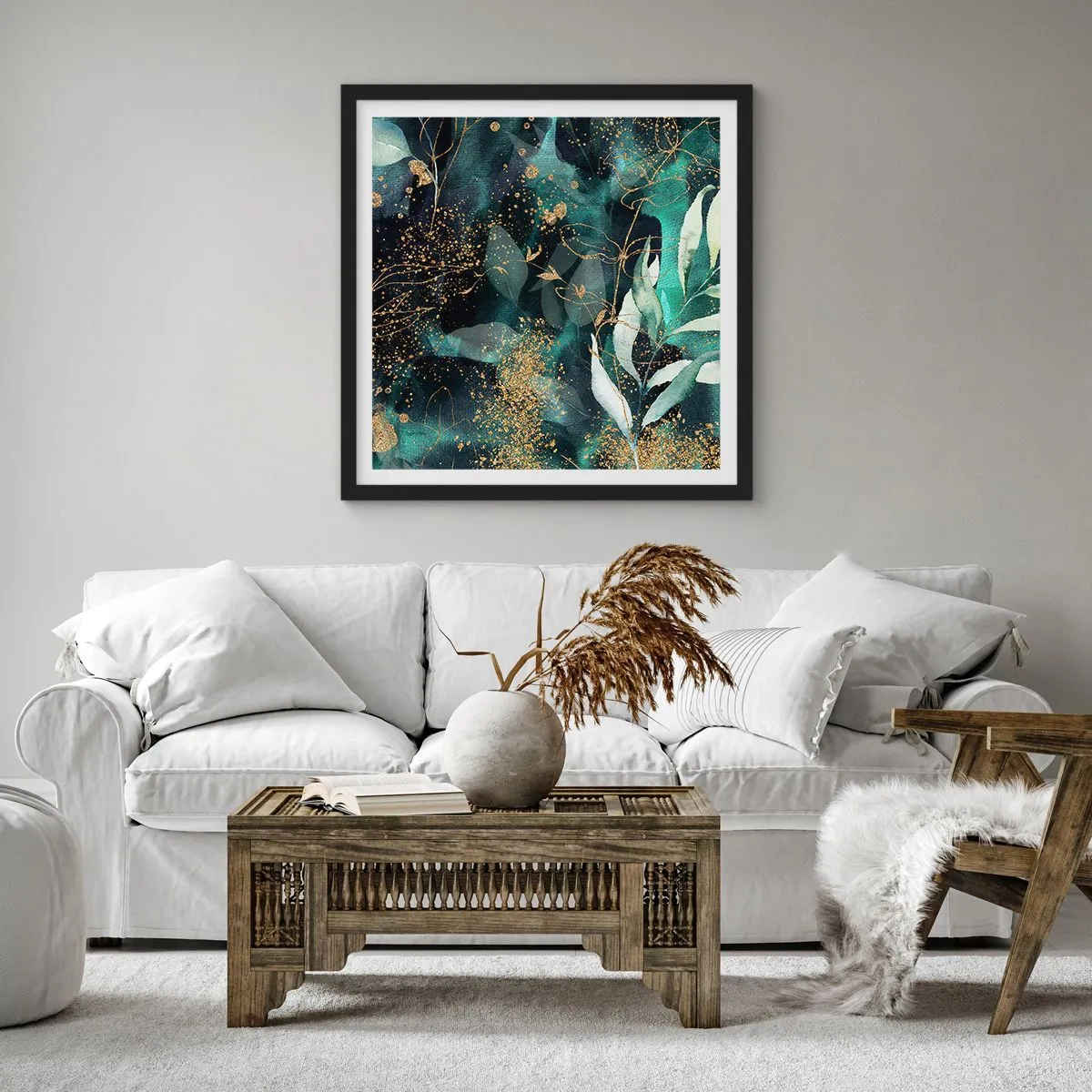 Plakat i sort ramme - Fortryllet have - 40x40 cm