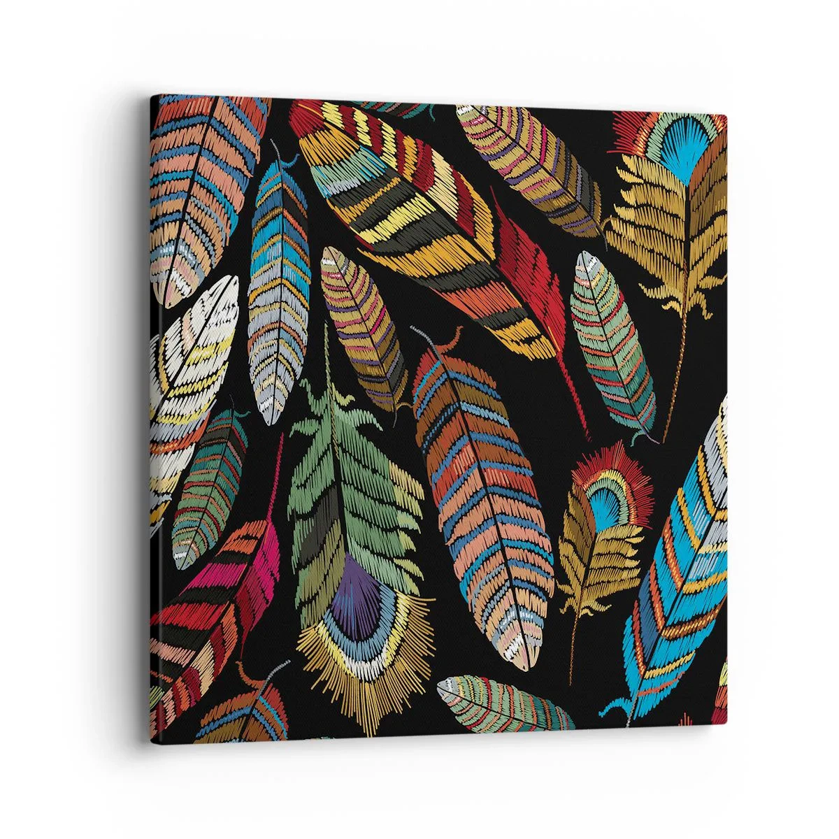 Lærredstryk - Billede på lærred - Fuglekarneval - 40x40 cm