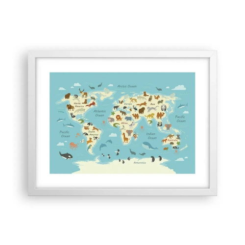 Plakat i hvid ramme - Gode naboer - 40x30 cm