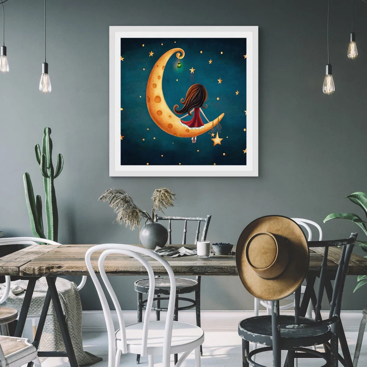 Plakat i hvid ramme - Der var engang... - 50x50 cm