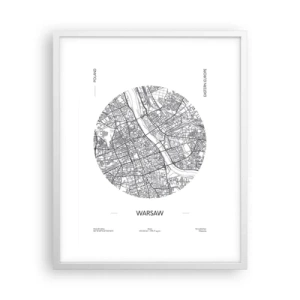 Plakat i hvid ramme - Warszawas anatomi - 40x50 cm