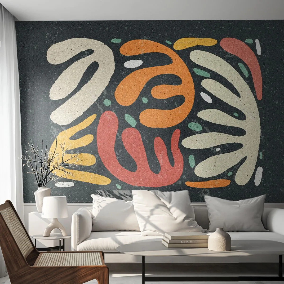 Fototapet Premium Canvas - Komposition - jeg er ved at fange dig - Boho, Minimalisme, Ældret - 400x280 cm