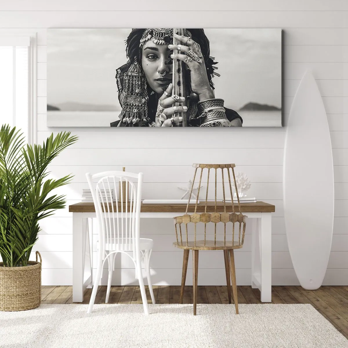 Lærredstryk - Billede på lærred - Selve den orientalske musik - 120x50 cm