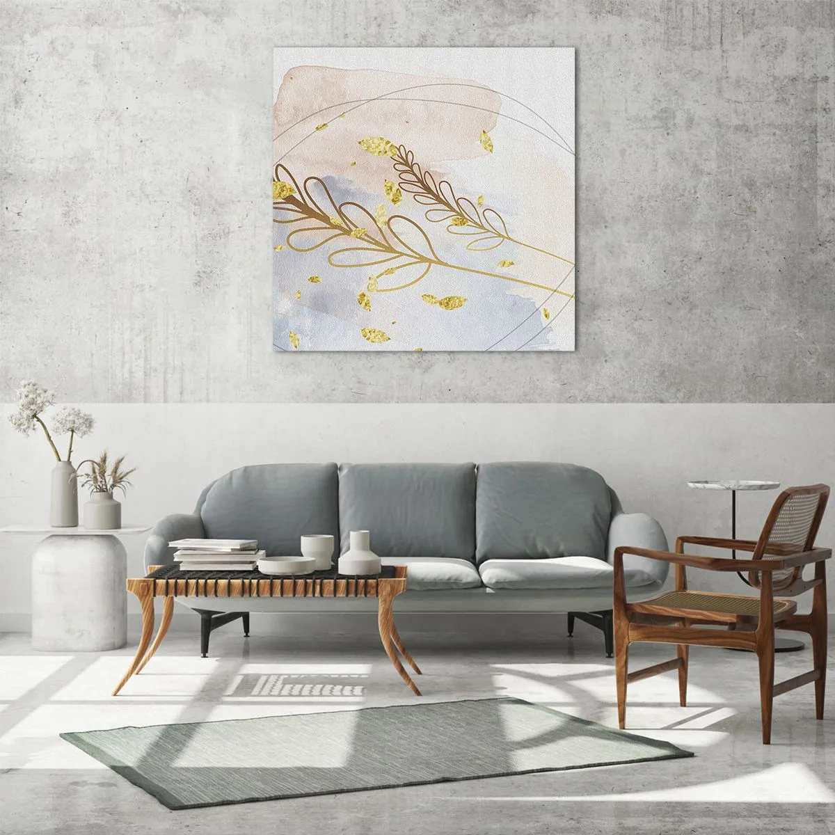 Billede på glas - En gylden eksplosion - 60x60 cm