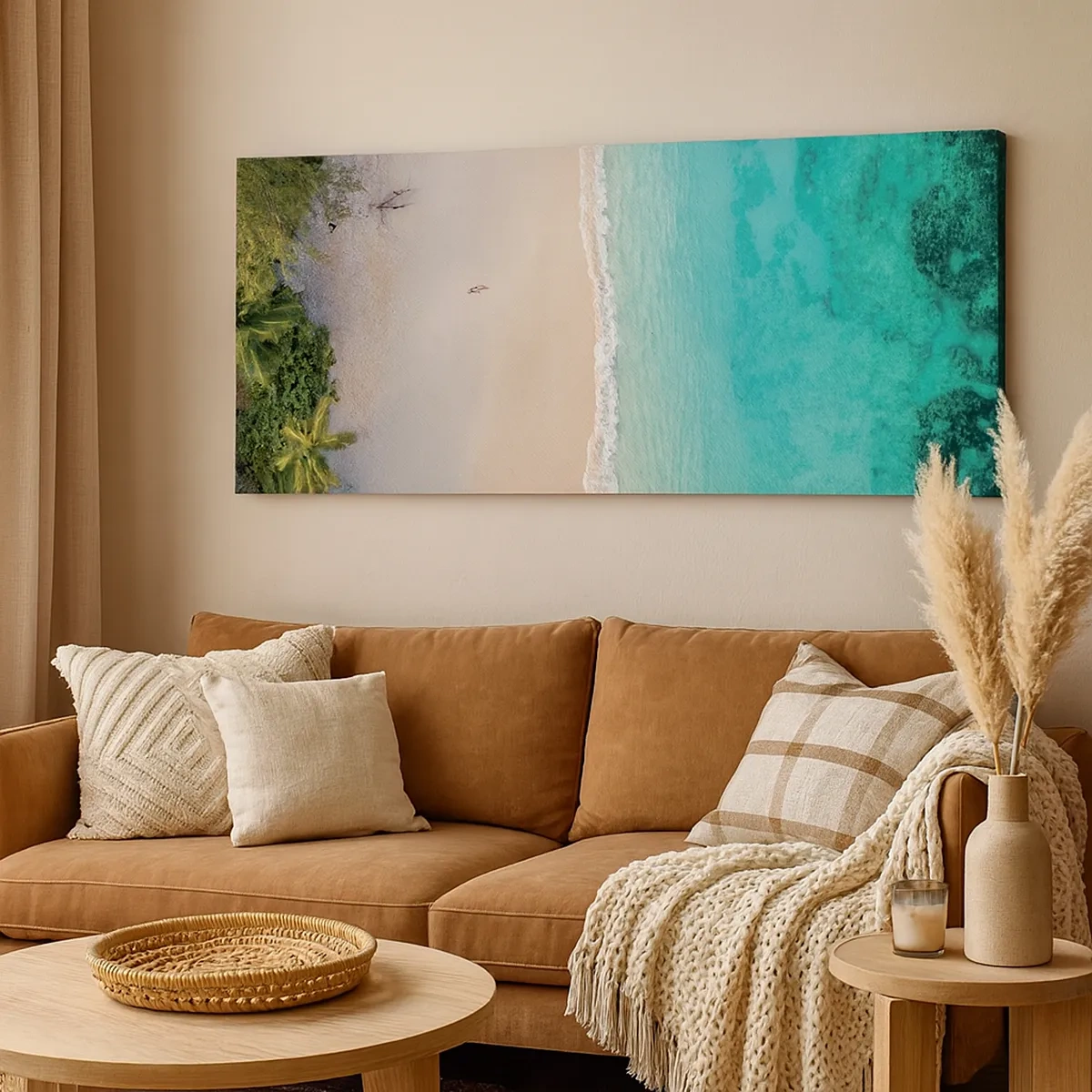 Lærredstryk - Billede på lærred - Paradis strand - 30x30 cm