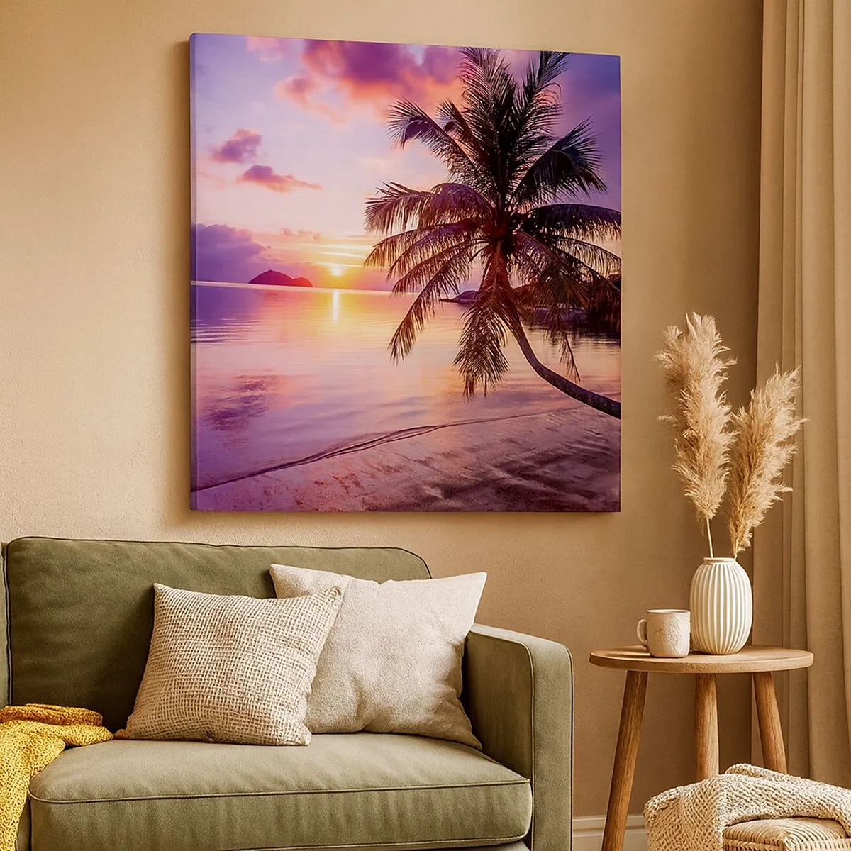 Lærredstryk - Billede på lærred - Lyksalighed hele vejen til horisonten - 30x30 cm