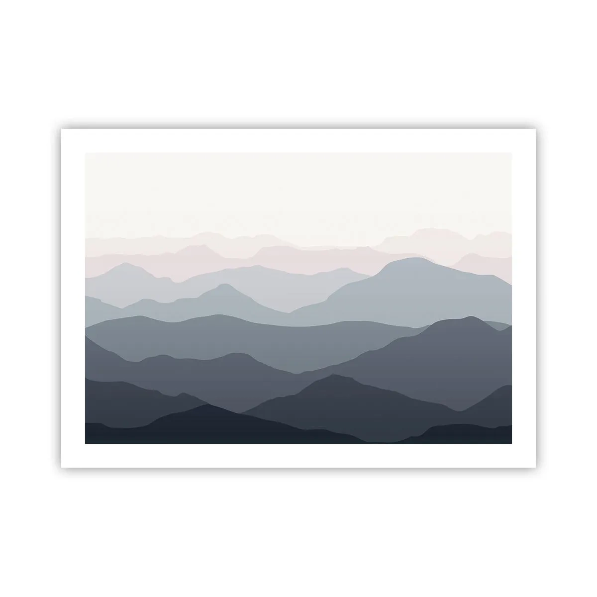 Plakat - Bølger af bjerge - 70x50 cm