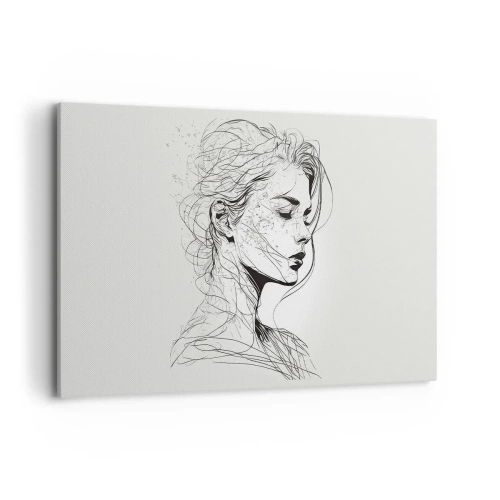 Lærredstryk - Billede på lærred - Portræt i drømmeri - 120x80 cm