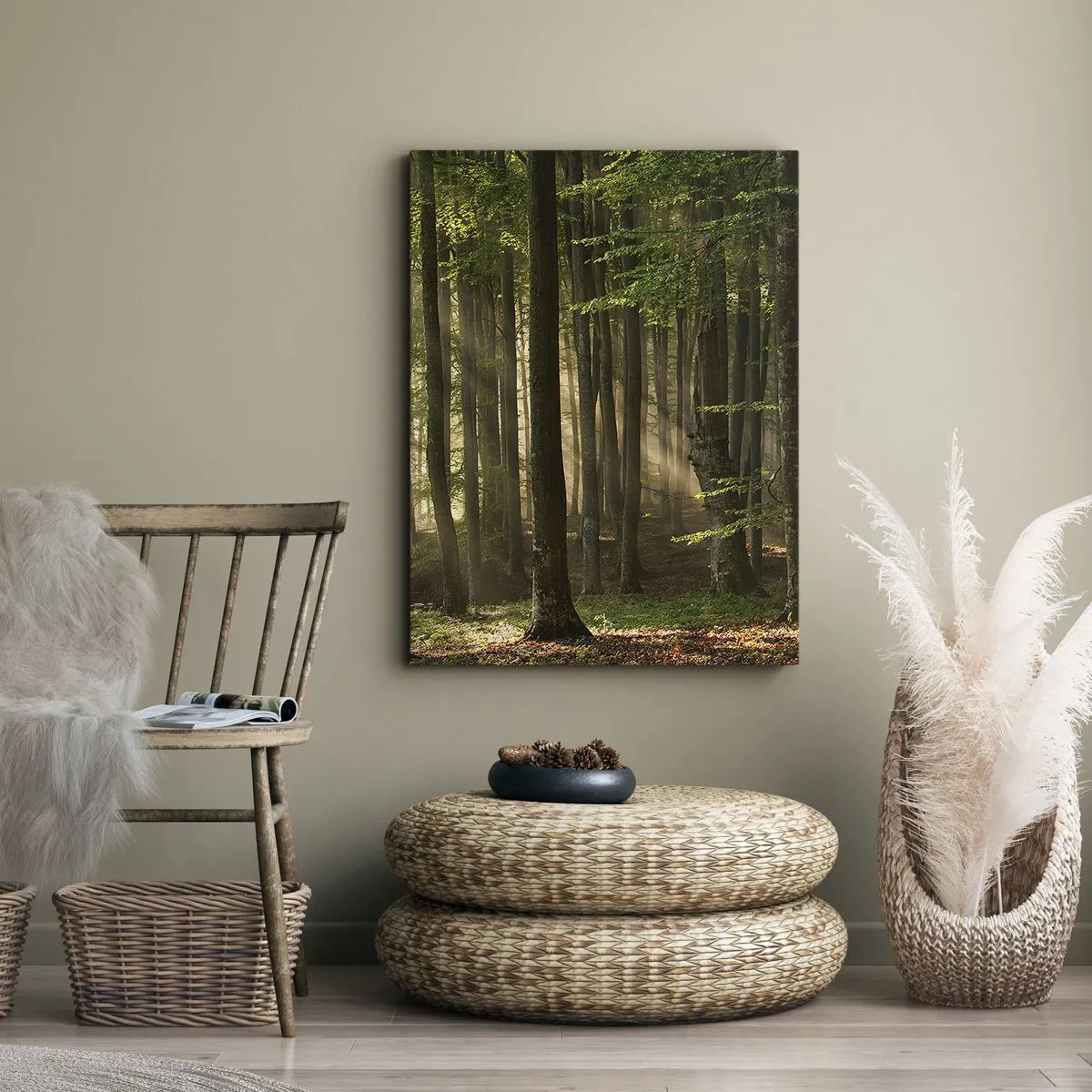 Lærredstryk - Billede på lærred - Strålende på en forårsmorgen - 45x80 cm