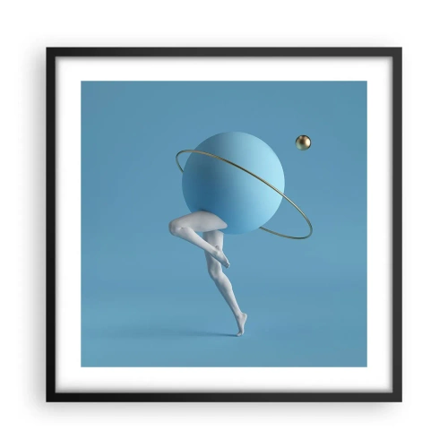 Plakat i sort ramme - Og planeterne går amok - 50x50 cm