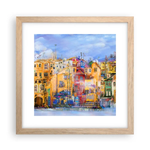 Plakat i ramme af lyst egetræ - Vi er sammen - 30x30 cm