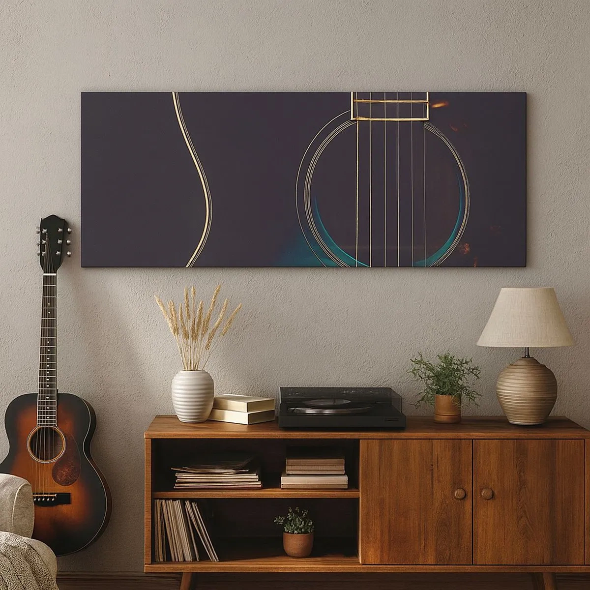 Lærredstryk - Billede på lærred - Et øjeblik før det lyder - 100x40 cm