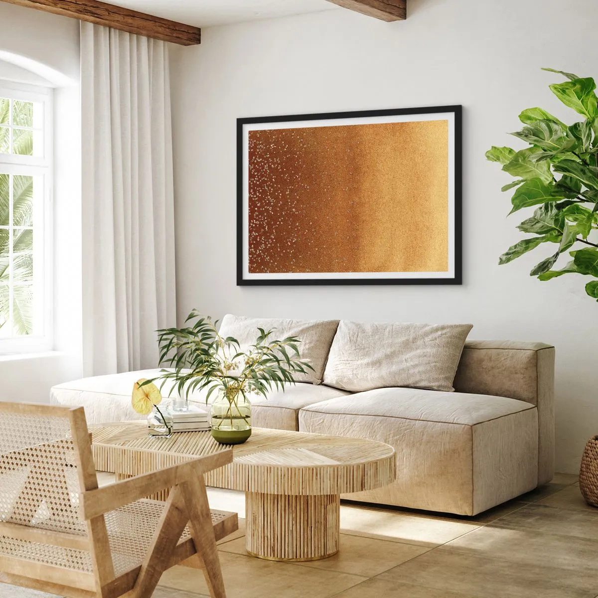Plakat i sort ramme - Lysets fødsel - 40x30 cm