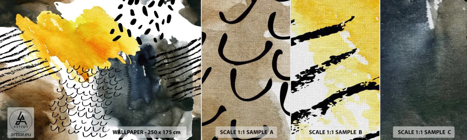 Prøve Fototapet Premium Canvas - Et møde mellem elementerne - Abstraktion, Stykke, Moderne kunst - 100x30 cm