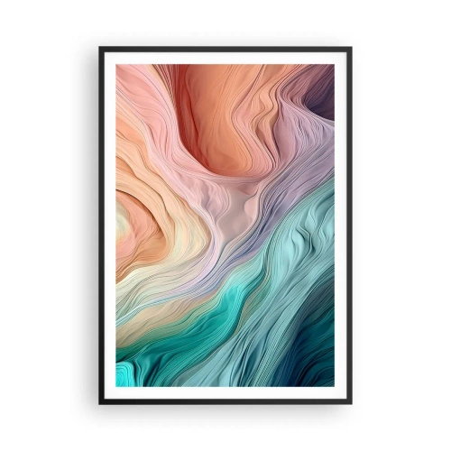 Plakat i sort ramme - Regnbuebølge - 70x100 cm