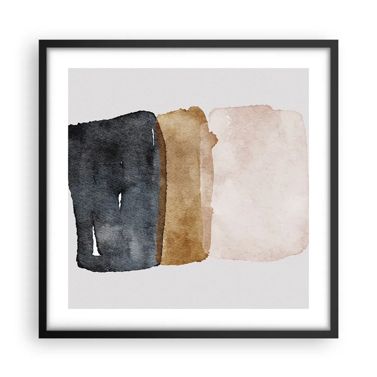 Plakat i sort ramme - Sammensætning af jordfarver - 50x50 cm