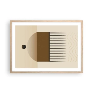 Plakat i ramme af lyst egetræ - Forskellige stater - 70x50 cm