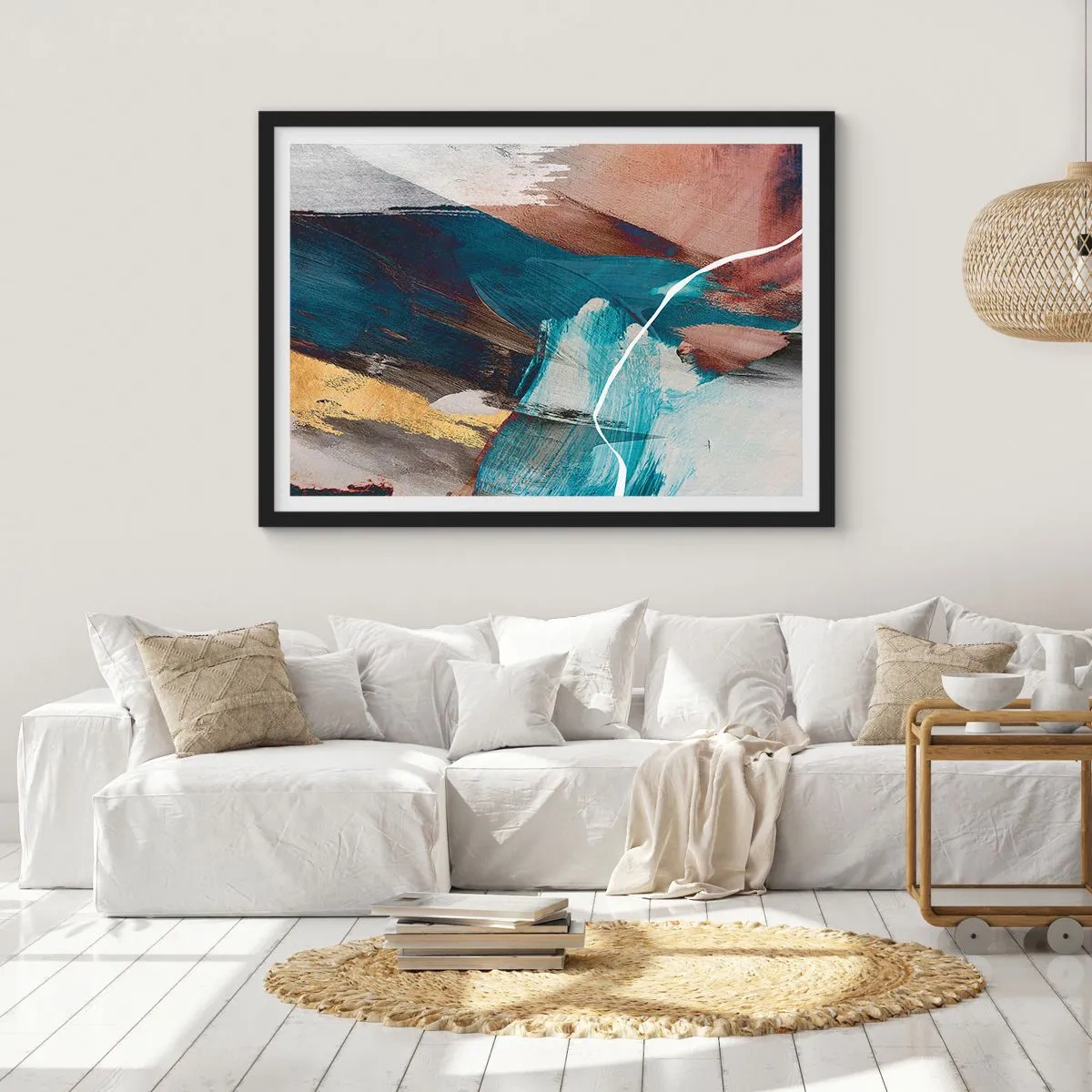 Plakat i sort ramme - Med flair og energi - 70x50 cm