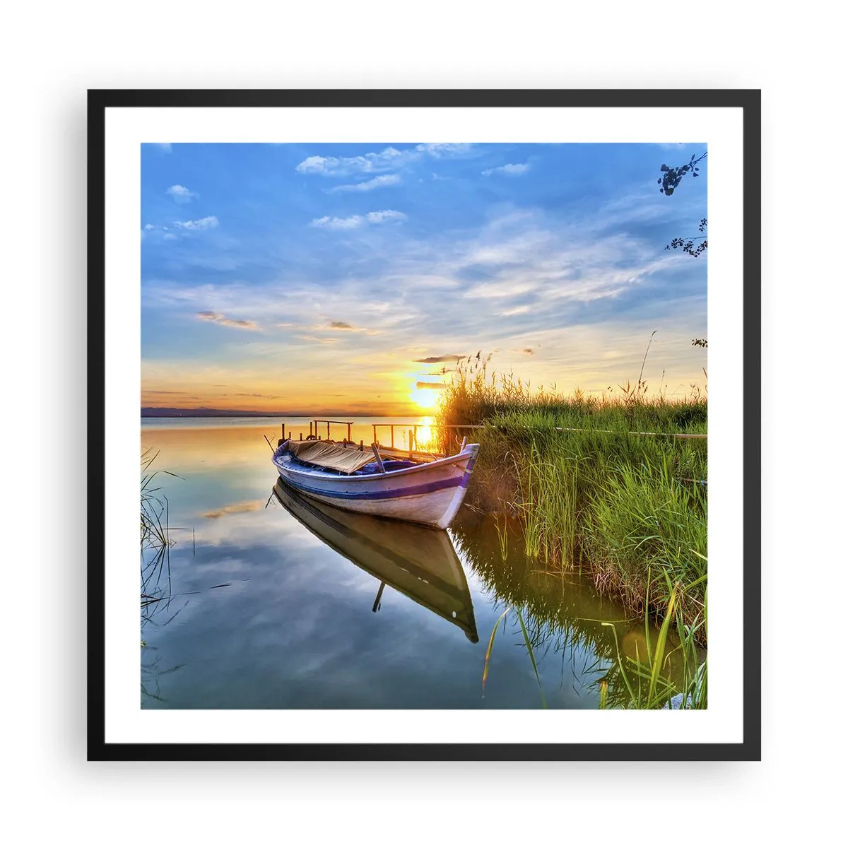 Plakat i sort ramme - Bugt med opfyldte drømme - 60x60 cm