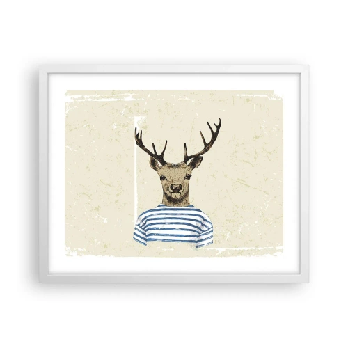 Plakat i hvid ramme - Fordi jeg kan lide stribede skjorter! - 50x40 cm