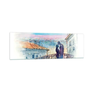 Billede på glas - Parisiske elskere - 160x50 cm