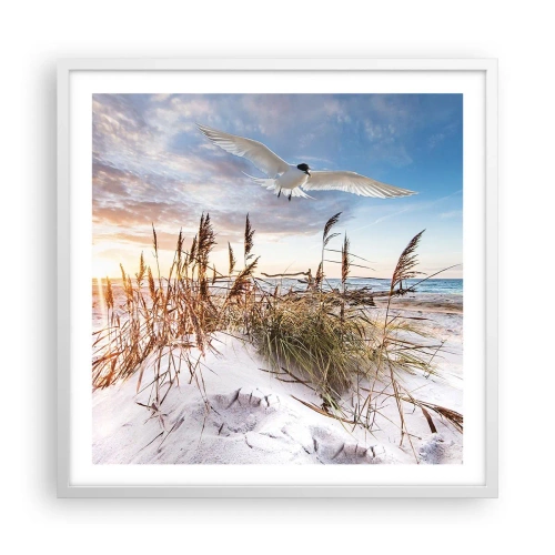 Plakat i hvid ramme - Vind fra havet - 60x60 cm