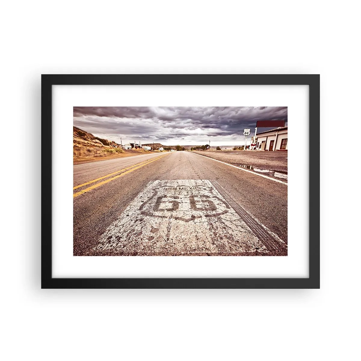 Plakat i sort ramme - Mother Road - amerikansk legende - 40x30 cm