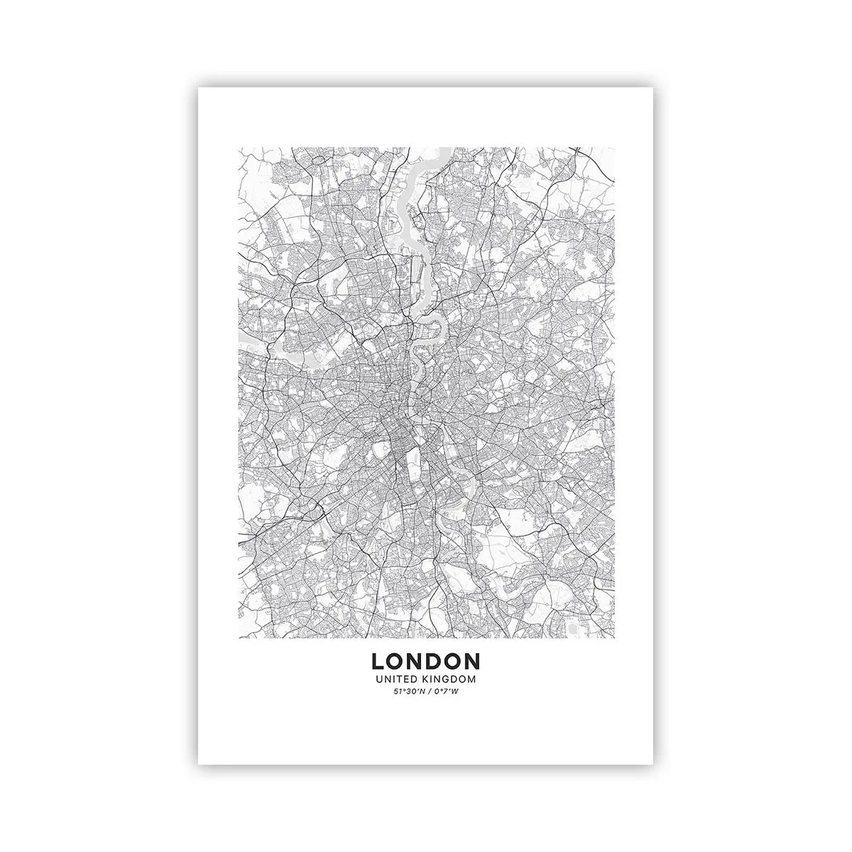 Plakat - Kort over Londons labyrint - 61x91 cm