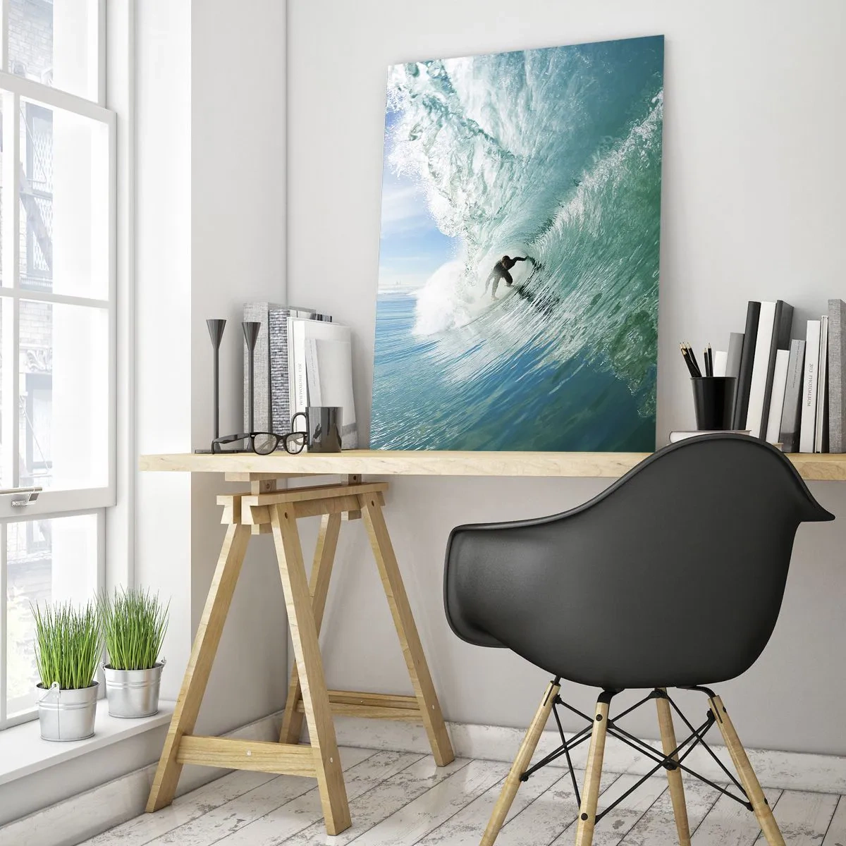 Billede på glas - Altid på bølgen - 50x70 cm