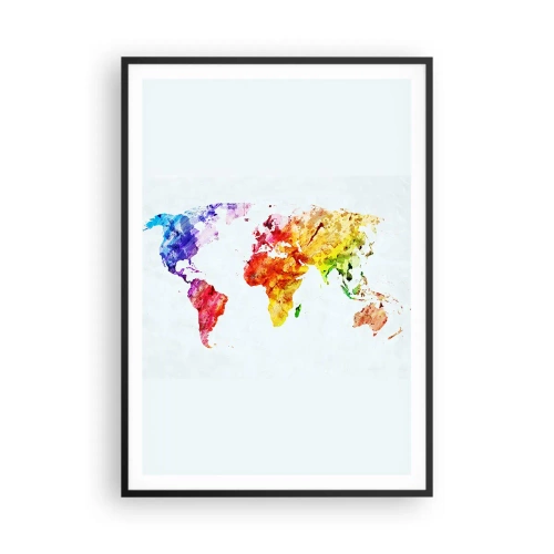 Plakat i sort ramme - Alle verdens farver - 70x100 cm