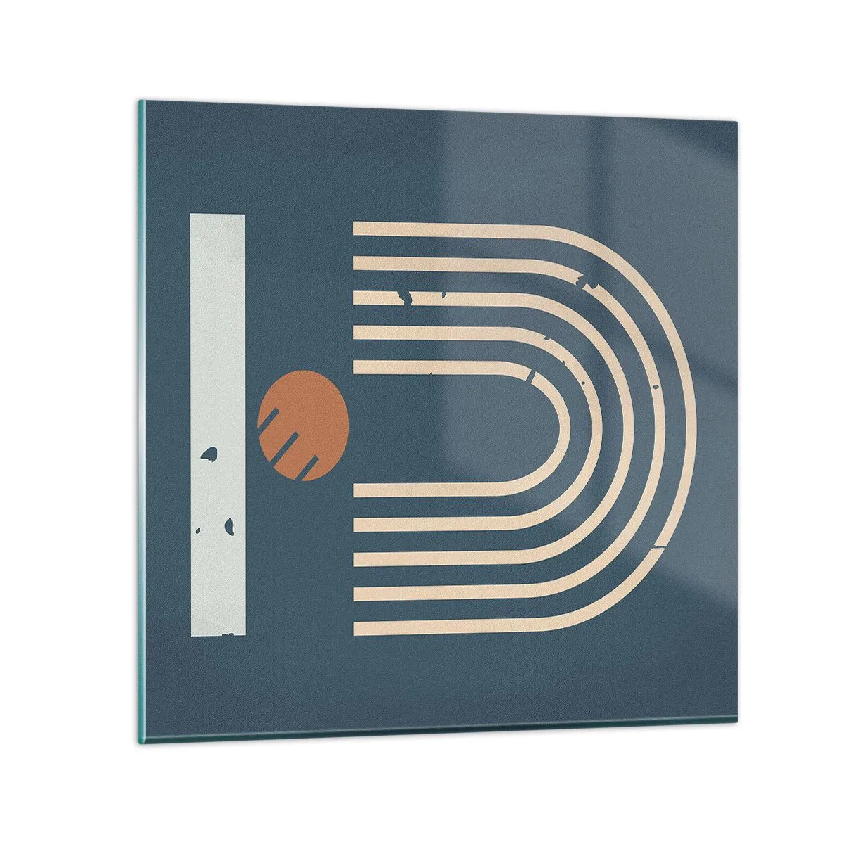 Billede på glas - Geometri på granatæble - 60x60 cm