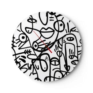 Vægur, Uret - Ansigter og luftspejlinger - 40x40 cm