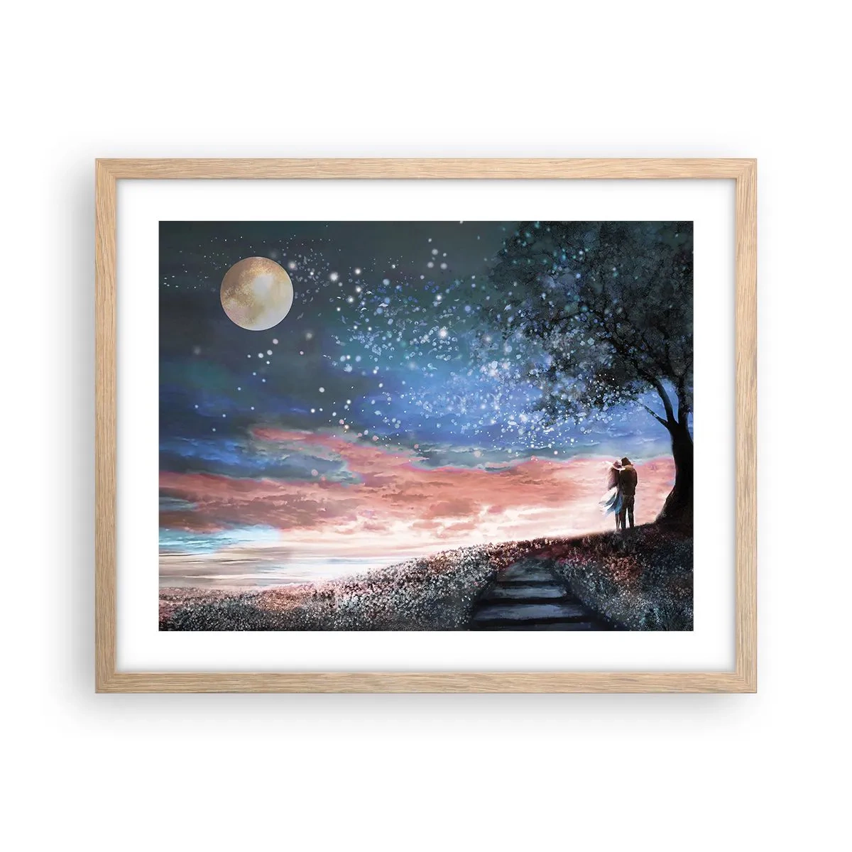 Plakat i ramme af lyst egetræ - En stjernepræstation - 50x40 cm