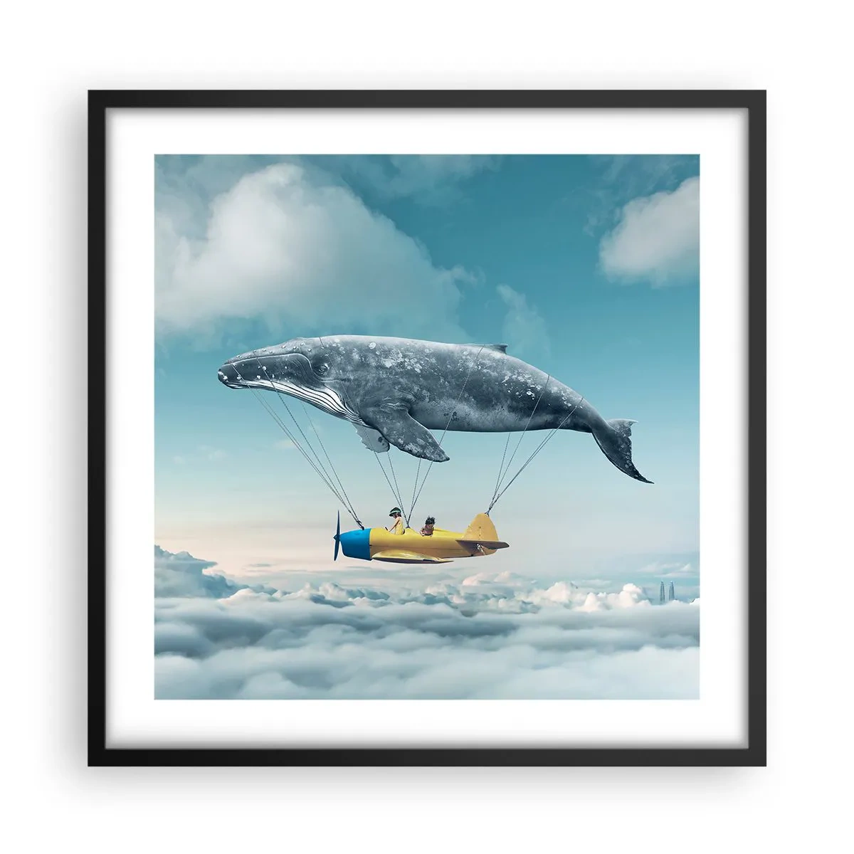 Plakat i sort ramme - Hvorfor ikke? - 50x50 cm