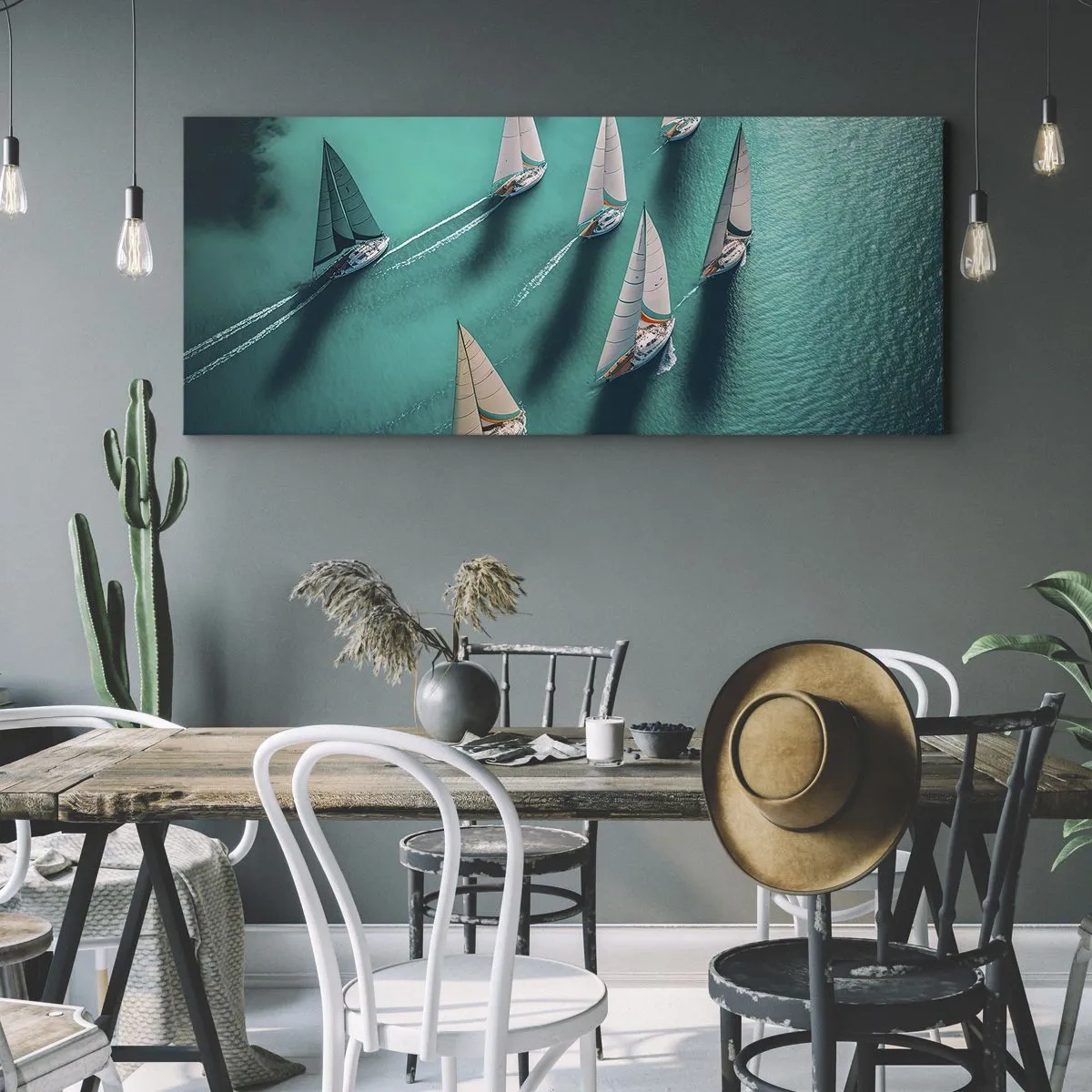 Lærredstryk - Billede på lærred - Konkurrerer med vinden - 100x40 cm