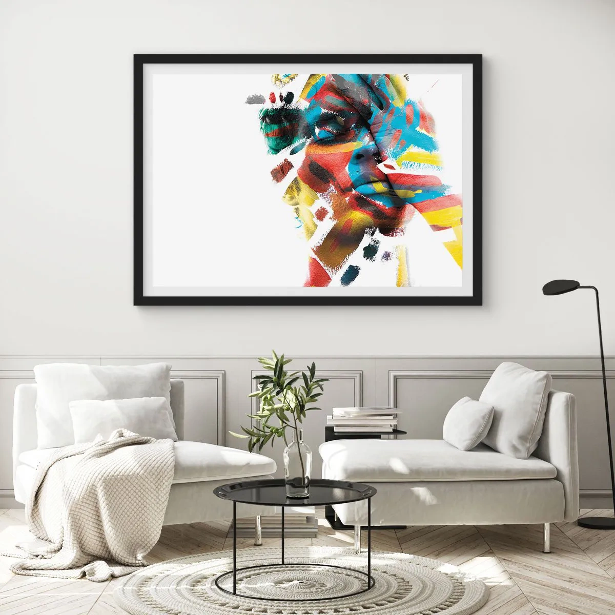 Plakat i sort ramme - Farverig personlighed - 70x50 cm