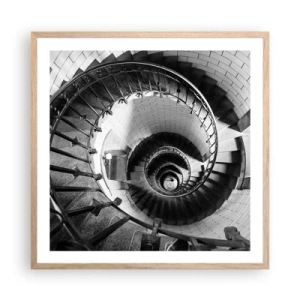 Plakat i ramme af lyst egetræ - Højt og højere - 60x60 cm