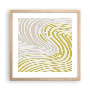Plakat i ramme af lyst egetræ - Komposition med et blidt sving - 40x40 cm