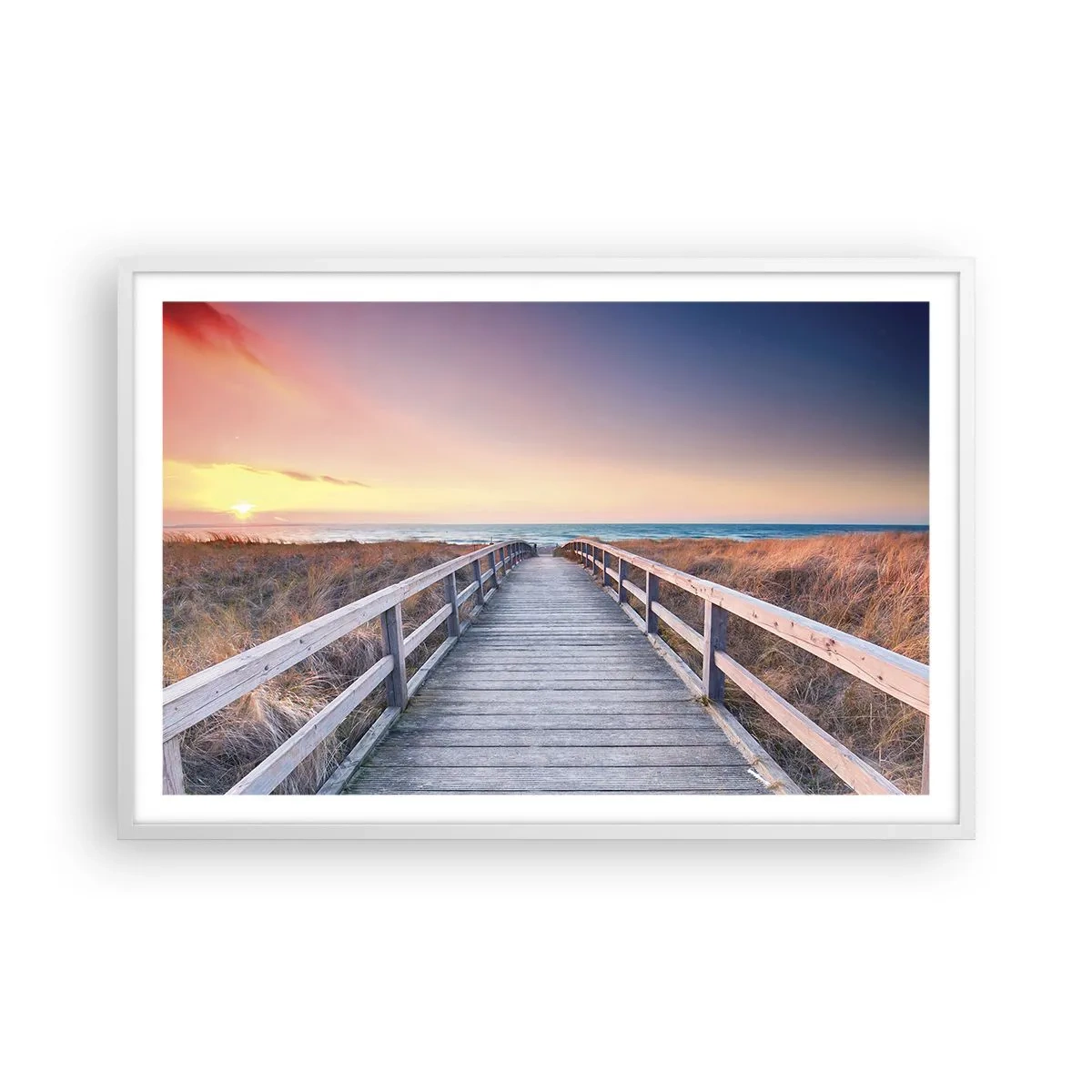 Plakat i hvid ramme - Baltisk aften aura - 91x61 cm